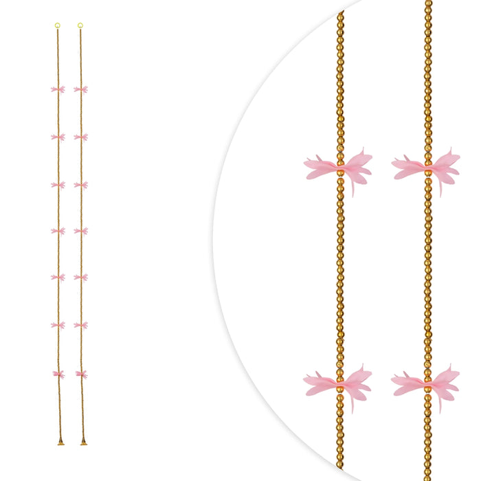 Side Toran - 5 Feet | 2 Pcs / Beads With Flower Design Thoran/ Artificial Toran for Wall Hanging