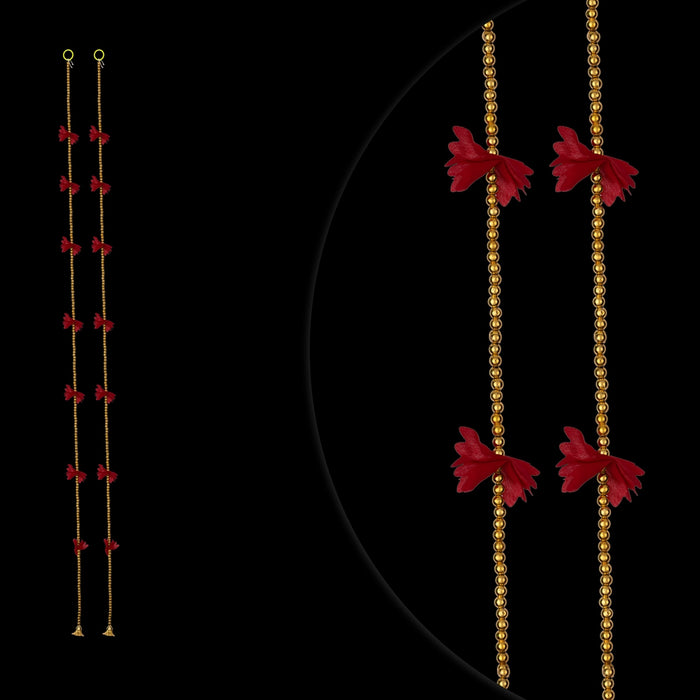 Side Toran - 5 Feet | 2 Pcs / Beads With Flower Design Thoran/ Artificial Toran for Wall Hanging