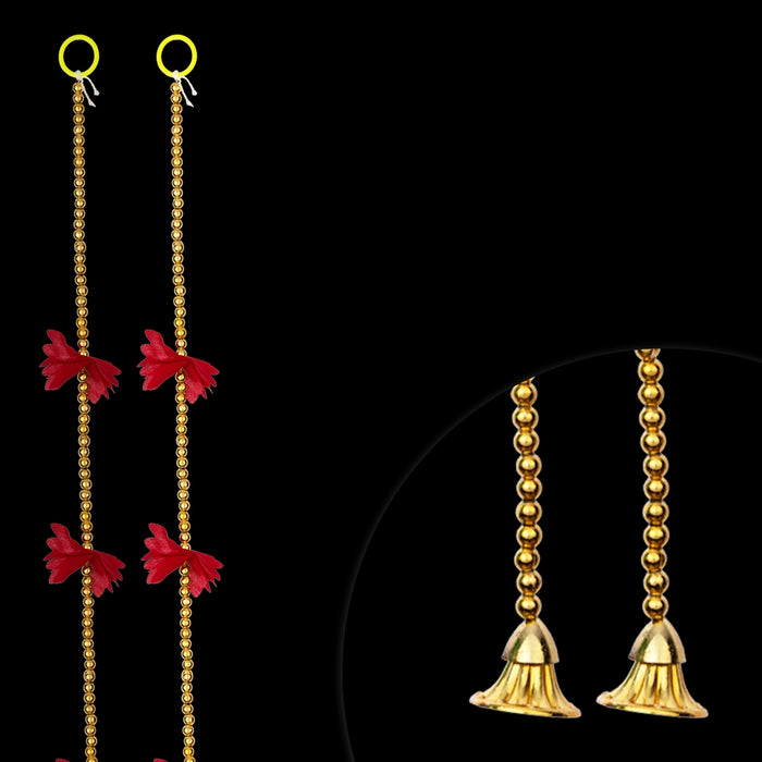 Side Toran - 5 Feet | 2 Pcs / Beads With Flower Design Thoran/ Artificial Toran for Wall Hanging