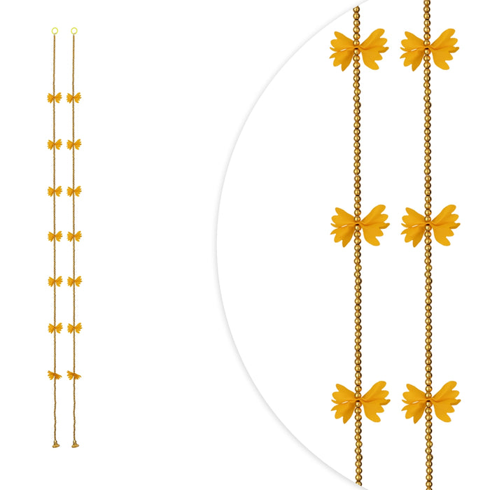 Side Toran - 5 Feet | 2 Pcs / Beads With Flower Design Thoran/ Artificial Toran for Wall Hanging