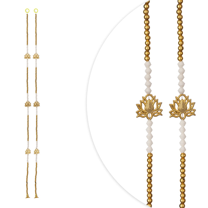 Lotus Design Toran - 5 Feet | 2 Pcs / Beads Design Bandanwar/ Thoranam/ Door Hanging Toran For Home Entrance