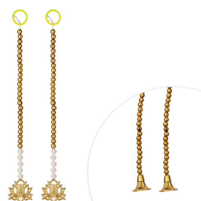 Lotus Design Toran - 5 Feet | 2 Pcs / Beads Design Bandanwar/ Thoranam/ Door Hanging Toran For Home Entrance