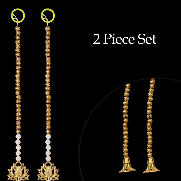 Lotus Design Toran - 5 Feet | 2 Pcs / Beads Design Bandanwar/ Thoranam/ Door Hanging Toran For Home Entrance