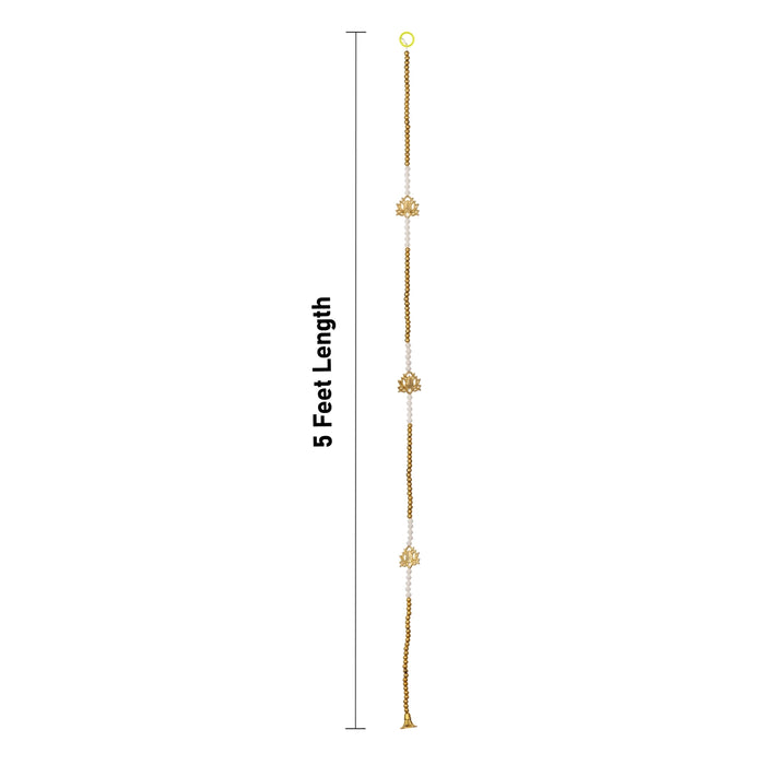 Lotus Design Toran - 5 Feet | 2 Pcs / Beads Design Bandanwar/ Thoranam/ Door Hanging Toran For Home Entrance