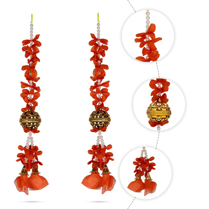 Side Toran Pair - 1 Feet | Flower Toran / Bandhawar / Artificial Thoranam for Home Decor/Assorted