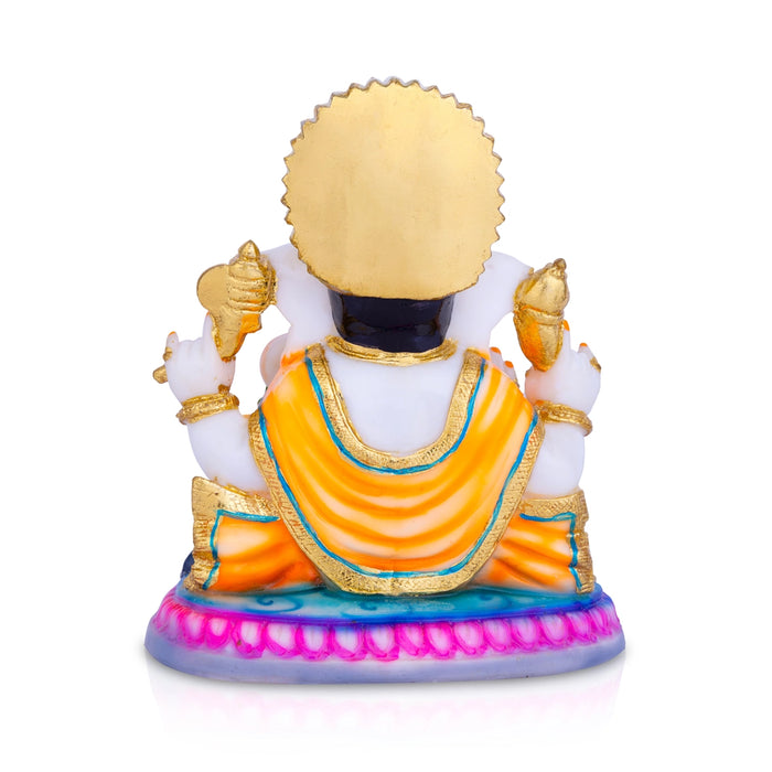 Ganesh Murti - 7.5 X 6.5 Inches | Marble Dust Murti/ Ganpati Murti/ Vinayaka Idol For Pooja Room - Fibre Murties