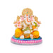 Ganesh Murti Sitting On Base - 7.5 X 6 Inches | Marble Dust Murti/ Ganpati Murti/ Vinayaka Idol For Home - Fibre Murties
