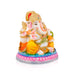 Ganesh Murti Sitting On Base - 7.5 X 6 Inches | Marble Dust Murti/ Ganpati Murti/ Vinayaka Idol For Home - Fibre Murties