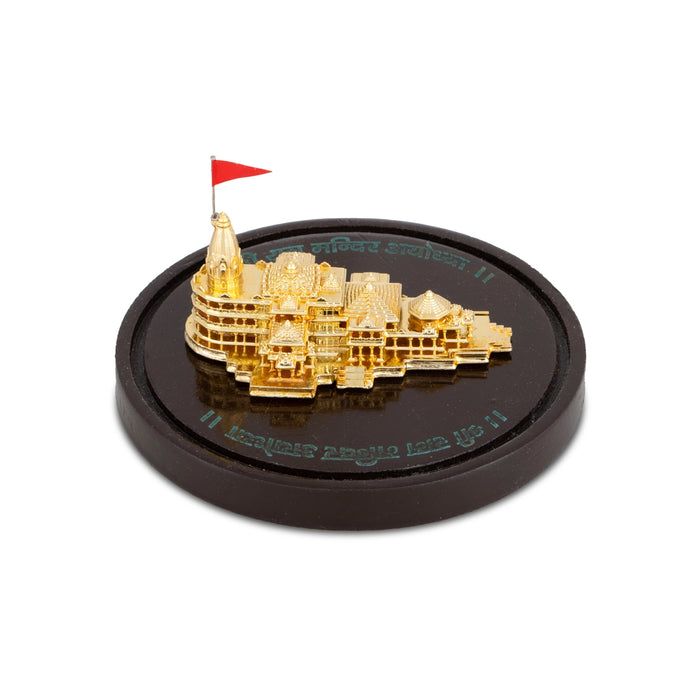 Ayodhya Ram Temple With Glass Dome - 3.5 x 4.25 Inches | Ayodhya Ka Ram Mandir Showpiece for Home Decor - Table Stand Accessories