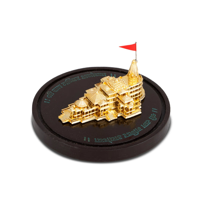 Ayodhya Ram Temple With Glass Dome - 3.5 x 4.25 Inches | Ayodhya Ka Ram Mandir Showpiece for Home Decor - Table Stand Accessories