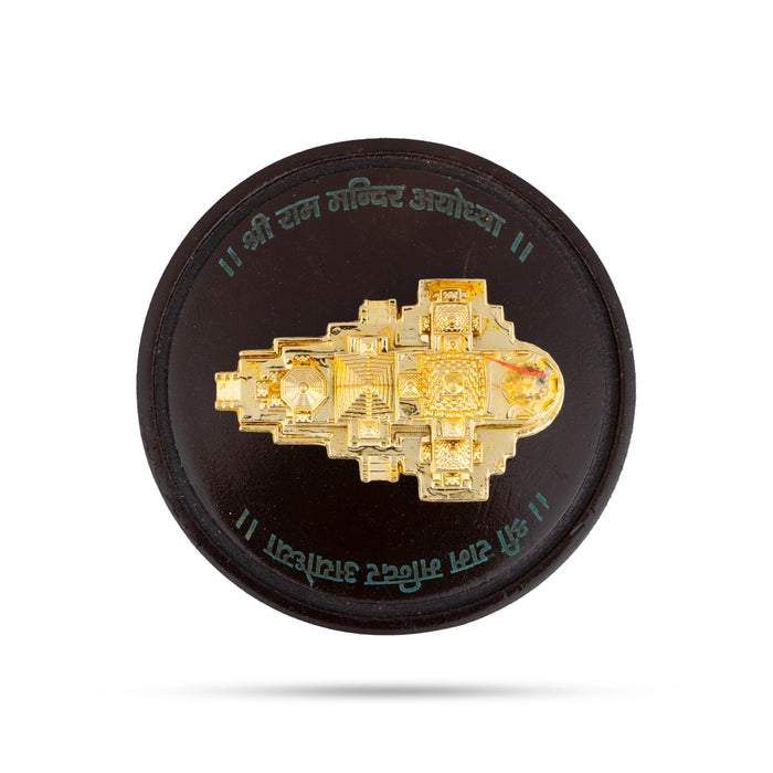 Ayodhya Ram Temple With Glass Dome - 3.5 x 4.25 Inches | Ayodhya Ka Ram Mandir Showpiece for Home Decor - Table Stand Accessories