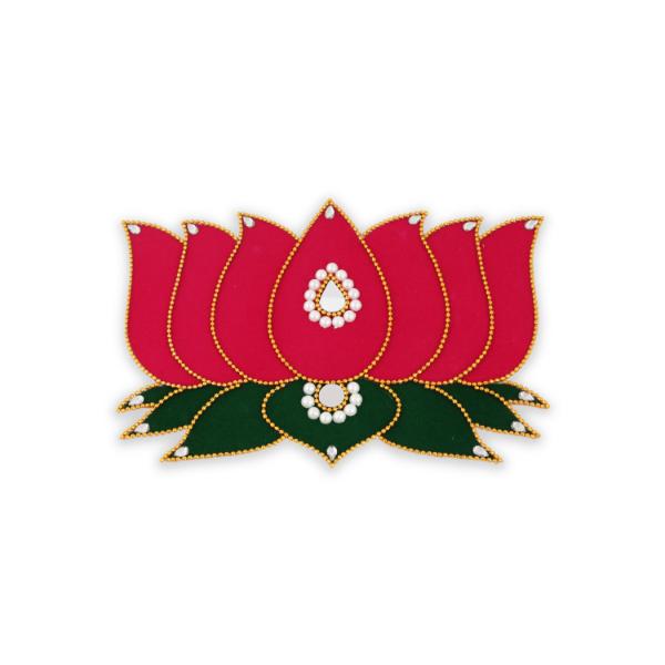 Muggulu Sticker  - 6 x 8.5  Inches |  Kolam Sticker/ Velvet Lotus Rangoli Sticker for Floor - Kolam & Rangoli