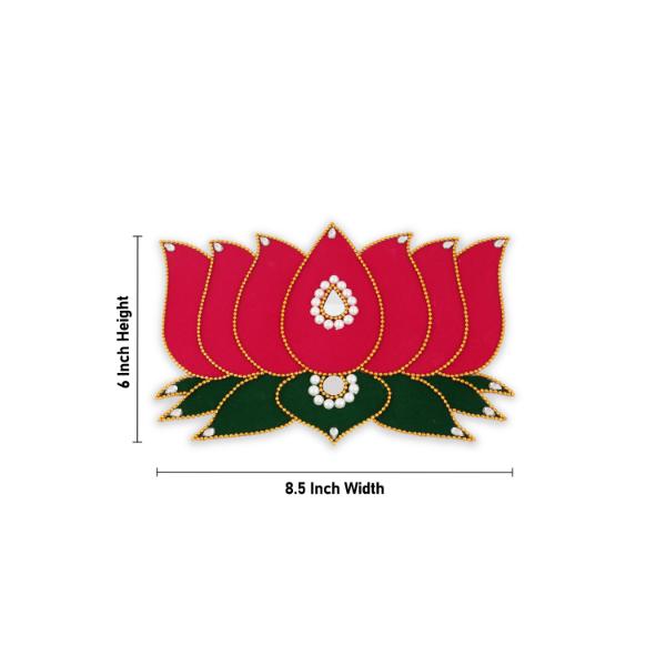 Muggulu Sticker  - 6 x 8.5  Inches |  Kolam Sticker/ Velvet Lotus Rangoli Sticker for Floor