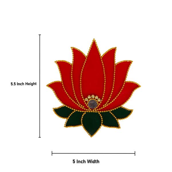 Muggulu Sticker  - 5.5 x 5  Inches |  Kolam Sticker/ Velvet Lotus Rangoli Sticker for Floor