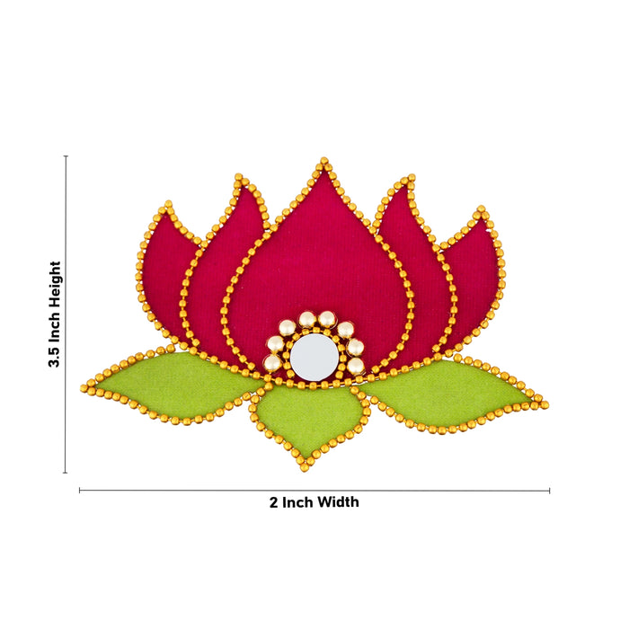 Rangoli Sticker - 3.5 x 2 Inches | Kolam Sticker/ Lotus With Mirror Design Muggu Sticker for Pooja