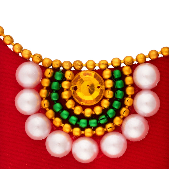 Krishnar Padam Pair - 4 Inches | Velvet Stone Design Krishna Paduka/ Padham For Pooja/ Assorted