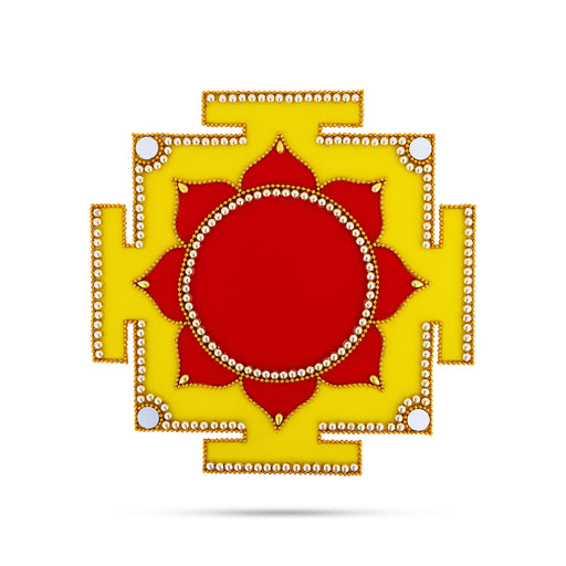 Velvet Rangoli Design - 8 X 8 Inches | Devi Peedam Design Rangoli Kolam Design/ Muggu Design For Pooja Room - Kolam & Rangoli