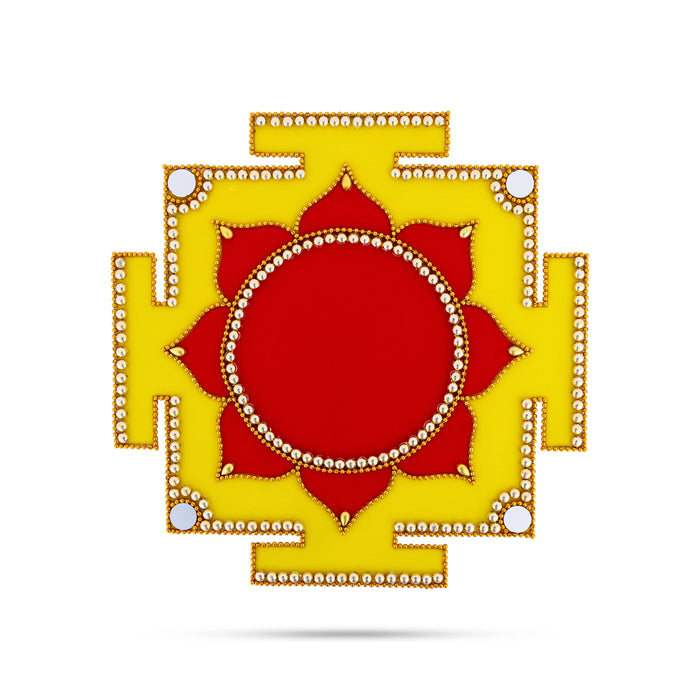 Velvet Rangoli Design - 8 X 8 Inches | Devi Peedam Design Rangoli Kolam Design/ Muggu Design For Pooja Room - Kolam & Rangoli