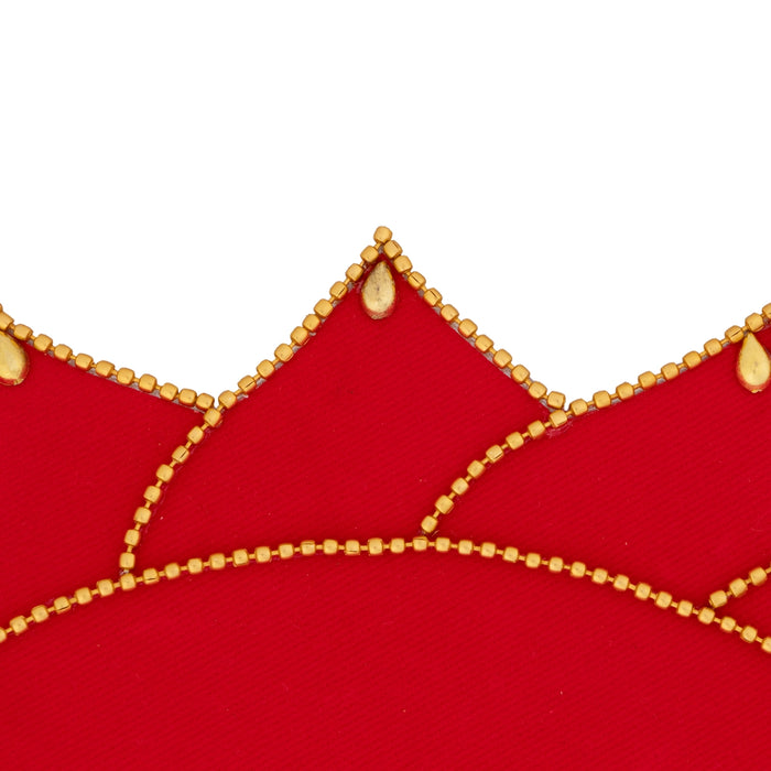 Rangoli Design - 11 Inches | Velvet Kolam Sticker/ Red Colour Muggu Sticker for Pooja Room Decor - Kolam & Rangoli