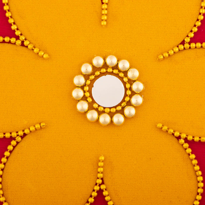 Rangoli Design Set - 6 Inches | 7 Pcs/ Velvet Muggulu Sticker/ Lotus Design Artificial Rangoli/ Kolam Sticker for Floor - Kolam & Rangoli