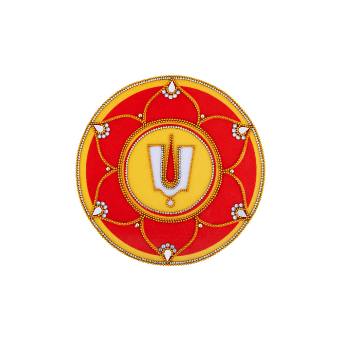 Velvet Rangoli Design - 8 Inches Dia | Namam Design Rangoli Kolam Design/ Muggu Design For Pooja Room - Kolam & Rangoli