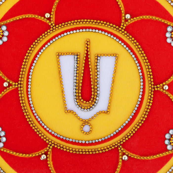 Velvet Rangoli Design - 8 Inches Dia | Namam Design Rangoli Kolam Design/ Muggu Design For Pooja Room - Kolam & Rangoli