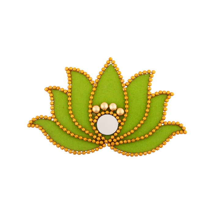 Lotus Rangoli - 2 x 3.5 Inches | Velvet Lotus/ Lotus Kolam for Pooja Room Decor