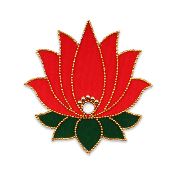 Muggulu Sticker  - 5.25 x 5  Inches |  Kolam Sticker/ Velvet Lotus Rangoli Sticker for Floor