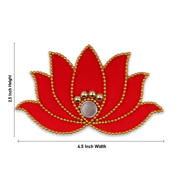 Muggulu Sticker  - 2.5 x 4.5  Inches |  Kolam Sticker/ Velvet Lotus Rangoli Sticker for Floor