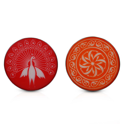 Rangoli Stencil Pair - 8 Inches | 2 Pcs/ Kolam Stencil/ Rangoli Jali/ Muggulu Stencil for Floor