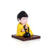 Buddha Statue With Solar Monk - 3.5 X 3 | Resin Statue/ Yellow Buddha Murti Showpiece For Home Decor - Fibre Murties