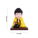 Buddha Statue With Solar Monk - 3.5 X 3 | Resin Statue/ Yellow Buddha Murti Showpiece For Home Decor - Fibre Murties