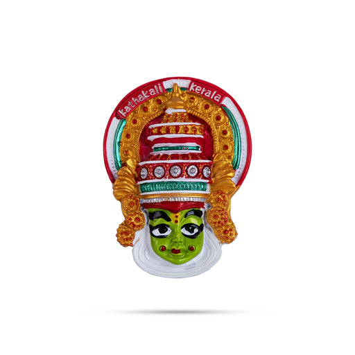 Kathakali Head Fridge Magnet - 2.75 X 2 Inches | Kathakali Face Picture Magnet/ Photo Magnet For Home Decor - Fridge Magnet