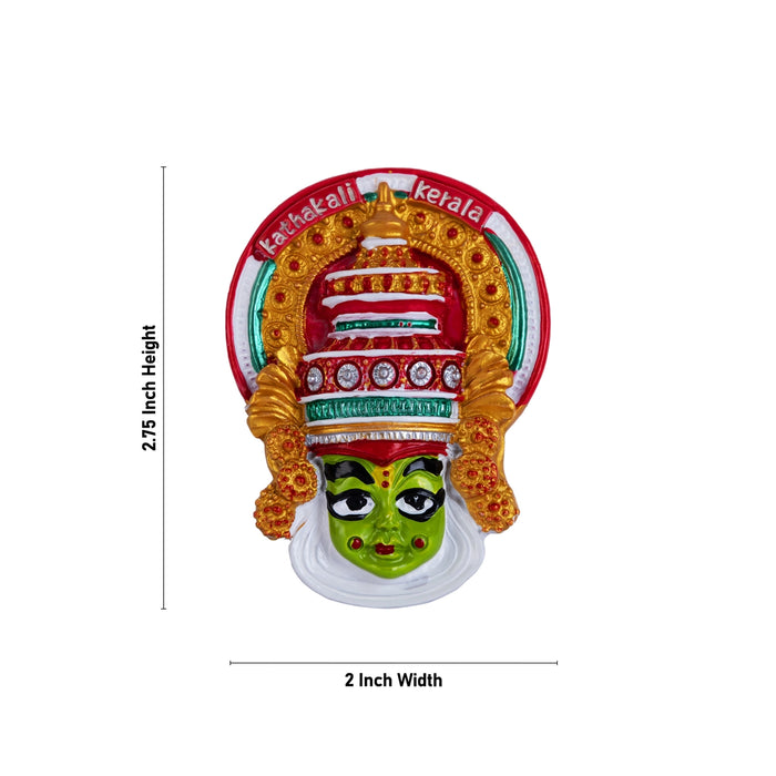 Kathakali Head Fridge Magnet - 2.75 X 2 Inches | Kathakali Face Picture Magnet/ Photo Magnet For Home Decor - Fridge Magnet
