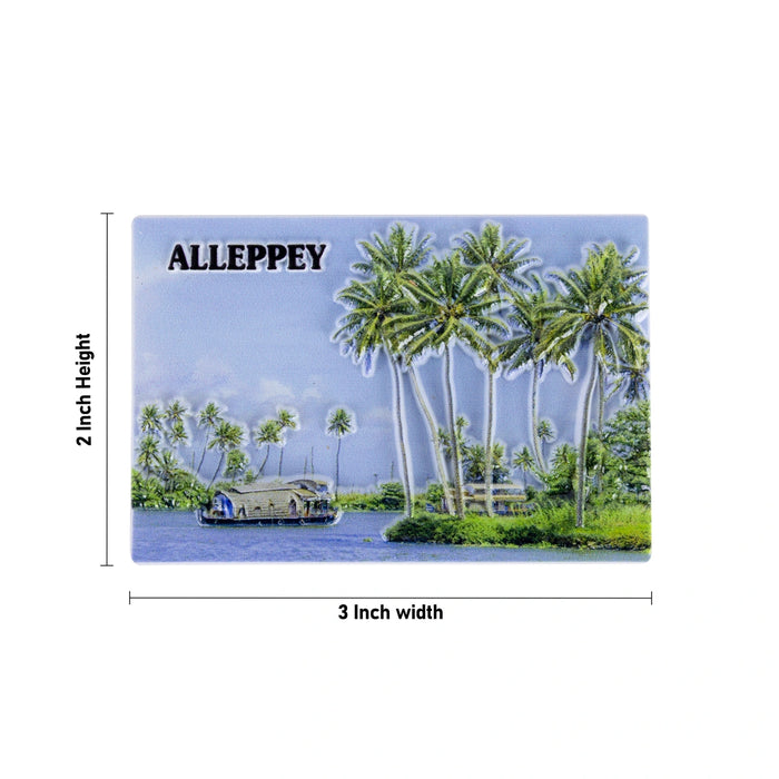 Alleppey Fridge Magnet - 2 x 3 Inches | Kerala Souvenir Magnet/ Refrigerator Magnet For Home Decor