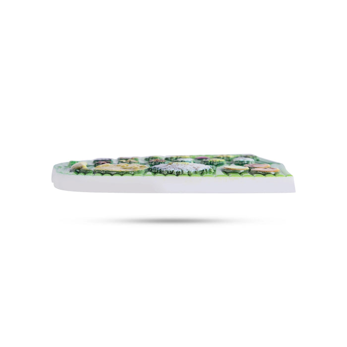 Kerala Food In Banana Leaf Fridge Magnet - 2 X 3.25 Inches | Banana Leaf Sadya Picture Magnet For Home Decor - Fridge Magnet