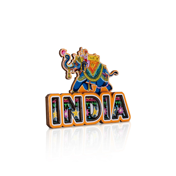 India With Ambari Elephant Fridge Magnet - 3 X 3.5 Inches | Picture Magnet/ Photo Magnet For Home Decor - Fridge Magnet