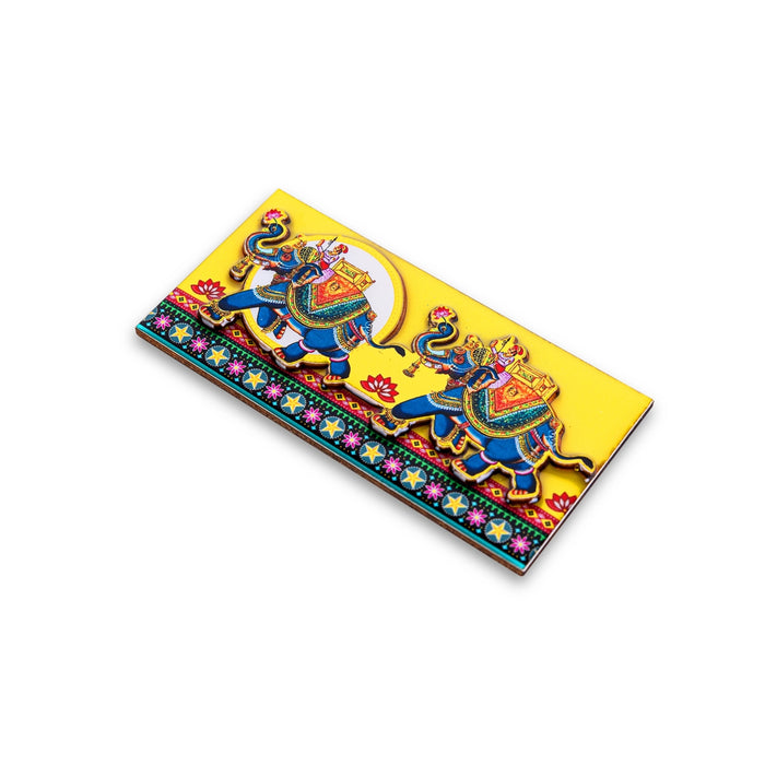 Ambari Elephants Fridge Magnet - 2 X 4 Inches | Picture Magnet/ Photo Magnet For Traditional Decor - Fridge Magnet