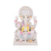 Ganesha Sitting On Base Murti - 9 x 7 Inches | Marble Idol / Vinayakar Statue For Home Pooja Décor - Fibre Murties