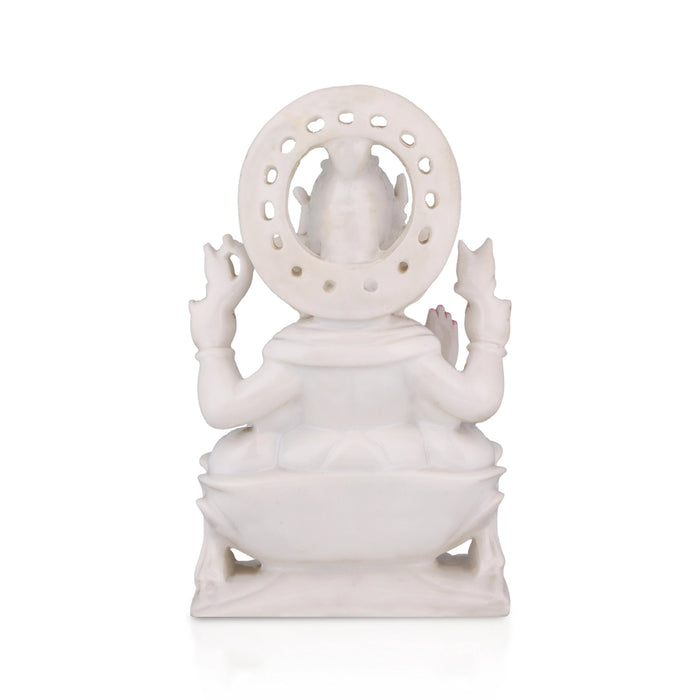 Ganesha Sitting On Base Murti - 9 x 7 Inches | Marble Idol / Vinayakar Statue For Home Pooja Décor - Fibre Murties