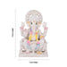 Ganesha Sitting On Base Murti - 9 x 7 Inches | Marble Idol / Vinayakar Statue For Home Pooja Décor - Fibre Murties