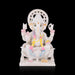 Ganesha Sitting On Base Murti - 9 x 7 Inches | Marble Idol / Vinayakar Statue For Home Pooja Décor - Fibre Murties
