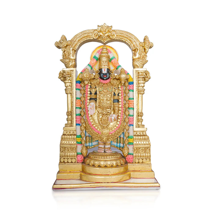 Tirupati Balaji Murti - 15 x 9 Inches | Marble Idol / Tirupathi Balaji Statue / Tirupati Balaji Idol for Pooja - Resin Murties