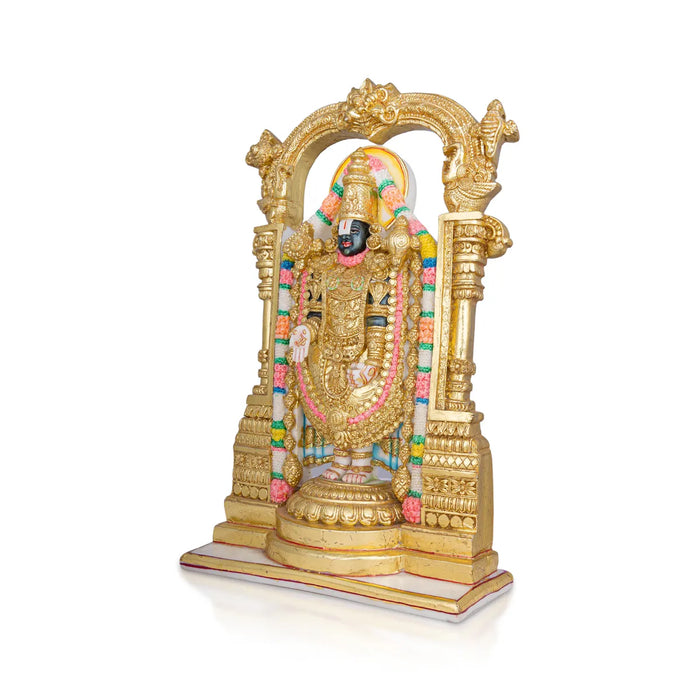 Tirupati Balaji Murti - 15 x 9 Inches | Marble Idol / Tirupathi Balaji Statue / Tirupati Balaji Idol for Pooja - Resin Murties