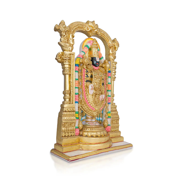 Tirupati Balaji Murti - 15 x 9 Inches | Marble Idol / Tirupathi Balaji Statue / Tirupati Balaji Idol for Pooja - Resin Murties