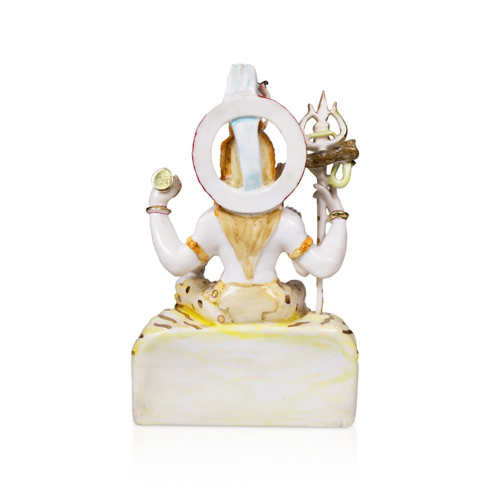 Shivan Sitting on base Murti - 18 x 10.5 Inches | Marble Idol/ Shiva Lingam Statue / Shivling For Pooja - Stone Murties