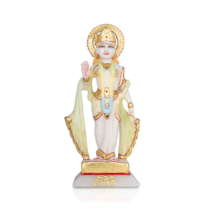 Ram Darbar Murti Set - 9 x 3.5 Inches | Marble Statue/ Sita Ram Laxman Hanuman/ Ram Darbar Idol for Pooja - Fibre Murties