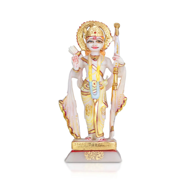 Ram Darbar Murti Set - 9 x 3.5 Inches | Marble Statue/ Sita Ram Laxman Hanuman/ Ram Darbar Idol for Pooja - Fibre Murties