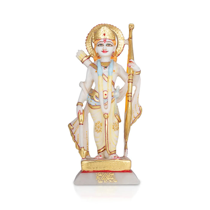 Ram Darbar Murti Set - 9 x 3.5 Inches | Marble Statue/ Sita Ram Laxman Hanuman/ Ram Darbar Idol for Pooja - Fibre Murties