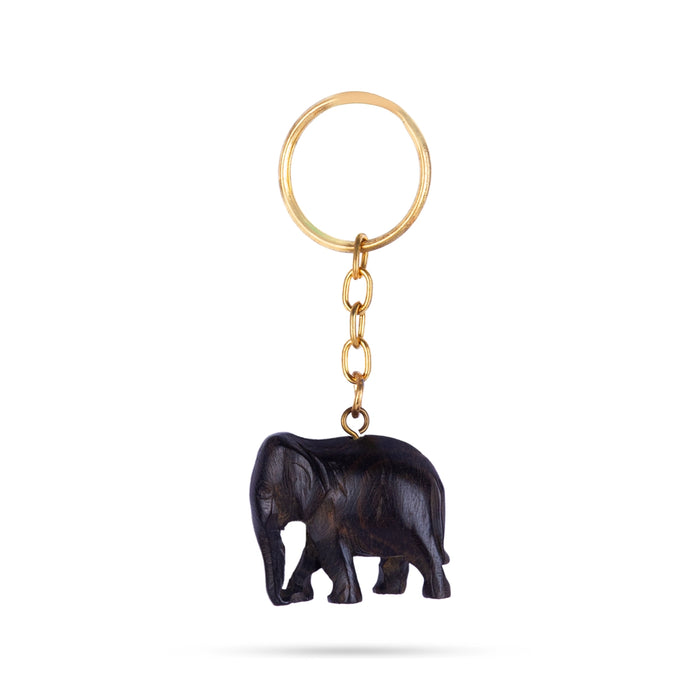 Elephant Design Key Chain - 1 x 1.5 Inches | Rose wood Key Holder/ Key Ring for Car And Bike - Key Chain & Key Holder